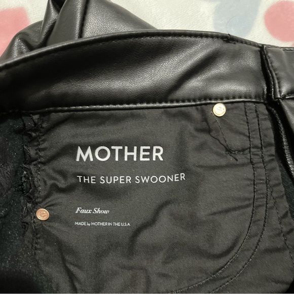 MOTHER The Super Swooner Faux Leather Skinny Pants Size 30 - Picture 14 of 16